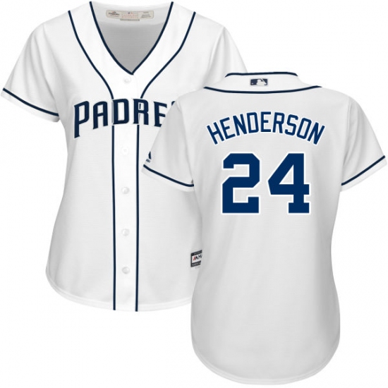Women's Majestic San Diego Padres #24 Rickey Henderson Replica White Home Cool Base MLB Jersey - Ujersey