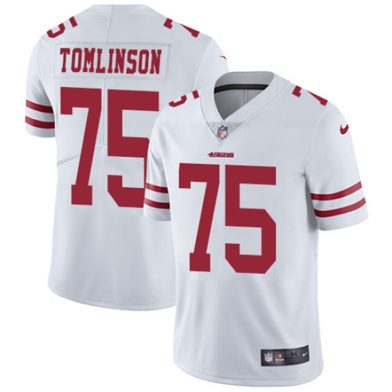 Men's Nike San Francisco 49ers #75 Laken Tomlinson White Vapor Untouchable Limited Player NFL Jersey - Ujersey