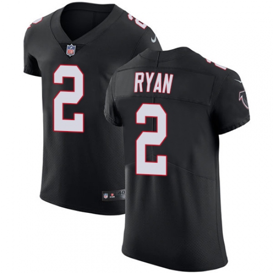 Men's Nike Atlanta Falcons #2 Matt Ryan Black Alternate Vapor Untouchable Elite Player NFL Jersey - ujerseystore