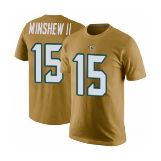 Football Men's Jacksonville Jaguars #15 Gardner Minshew II Gold Rush Pride Name & Number T-Shirt - Ujersey NHL
