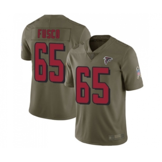 Youth Atlanta Falcons #65 Brandon Fusco Limited Olive 2017 Salute to Service Football Jersey - Ujersey