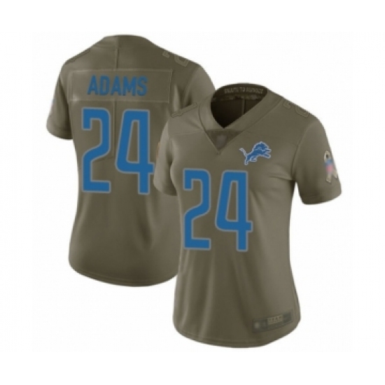 Women's Detroit Lions #24 Andrew Adams Limited Olive 2017 Salute to Service Football Jersey - Ujersey