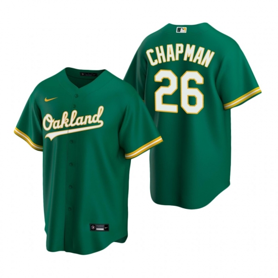 Men's Nike Oakland Athletics #26 Matt Chapman Green Alternate Stitched Baseball Jersey - Ujersey