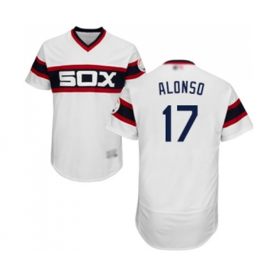 Men's Chicago White Sox #17 Yonder Alonso White Alternate Flex Base Authentic Collection Baseball Jersey - Ujersey