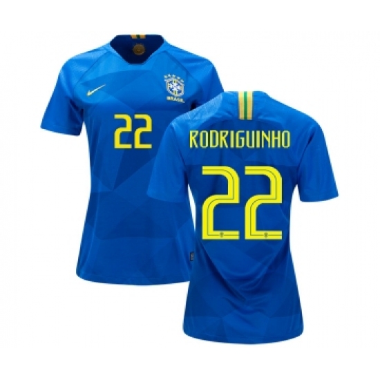 Women's Brazil #22 Rodriguinho Away Soccer Country Jersey