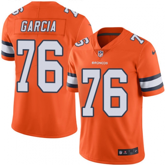 Men's Nike Denver Broncos #76 Max Garcia Elite Orange Rush Vapor Untouchable NFL Jersey - Ujersey