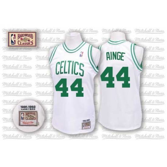 Men's Mitchell and Ness Boston Celtics #44 Danny Ainge Authentic White Throwback NBA Jersey - Ujersey