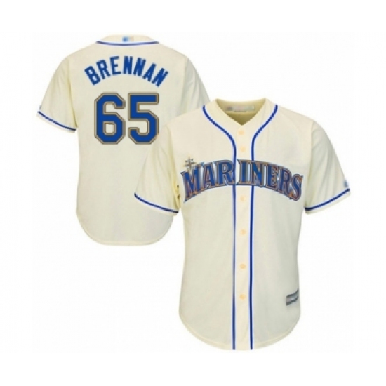 Youth Seattle Mariners #65 Brandon Brennan Authentic Cream Alternate Cool Base Baseball Player Jersey - Ujersey