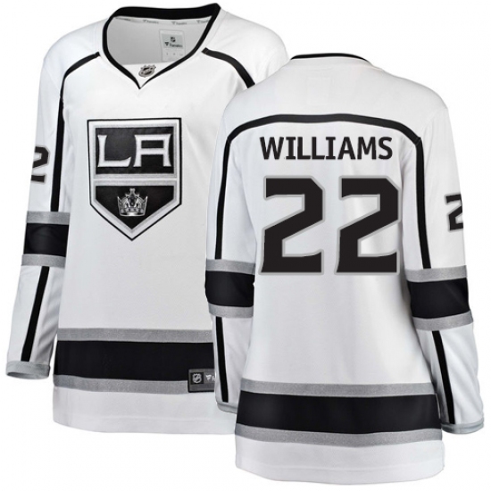 Women's Los Angeles Kings #22 Tiger Williams Authentic White Away Fanatics Branded Breakaway NHL Jersey