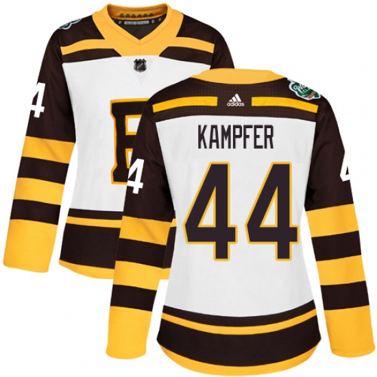 Women's Adidas Boston Bruins #44 Steven Kampfer Authentic White 2019 Winter Classic NHL Jersey - Ujersey