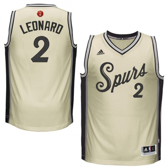 Youth Adidas San Antonio Spurs #2 Kawhi Leonard Authentic Cream 2015-16 Christmas Day NBA Jersey - Ujersey