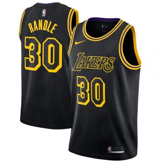 Youth Nike Los Angeles Lakers #30 Julius Randle Swingman Black NBA Jersey - City Edition - Ujersey