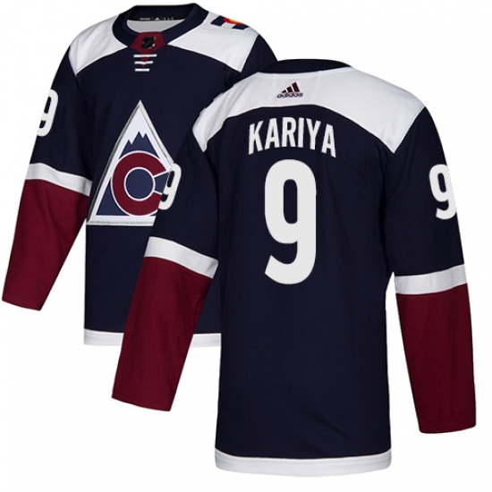 Men's Adidas Colorado Avalanche #9 Paul Kariya Premier Navy Blue Alternate NHL Jersey - Ujersey