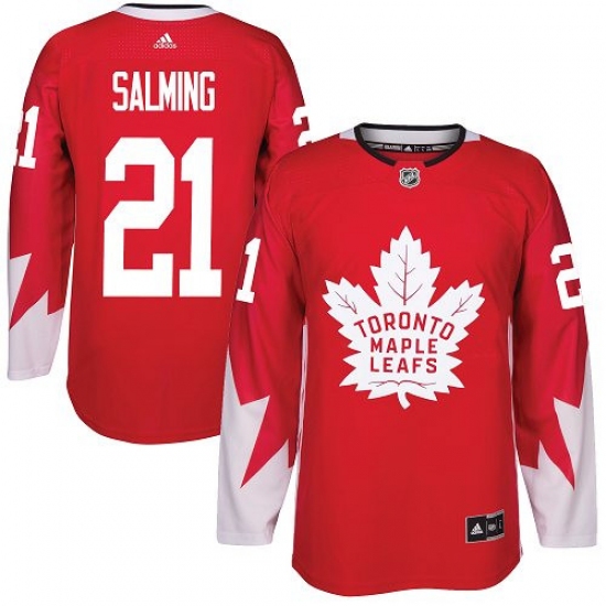 Youth Adidas Toronto Maple Leafs #21 Borje Salming Authentic Red Alternate NHL Jersey - Ujersey