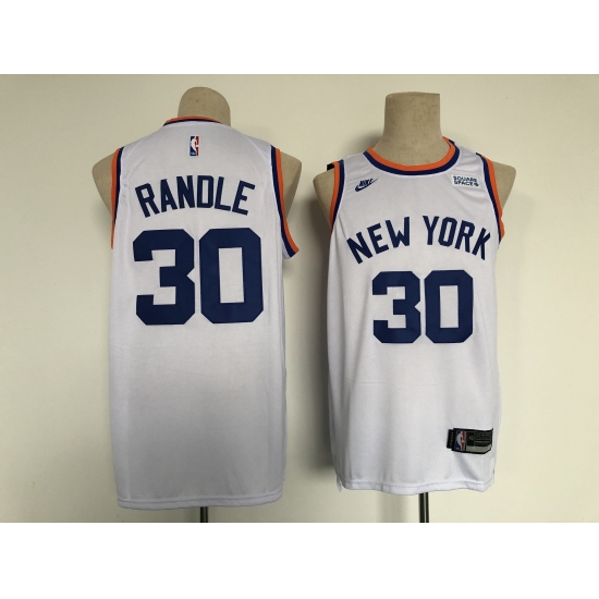 Men's Nike New York Knicks #30 Julius Randle White Stitched Basketball Jersey - Ujersey