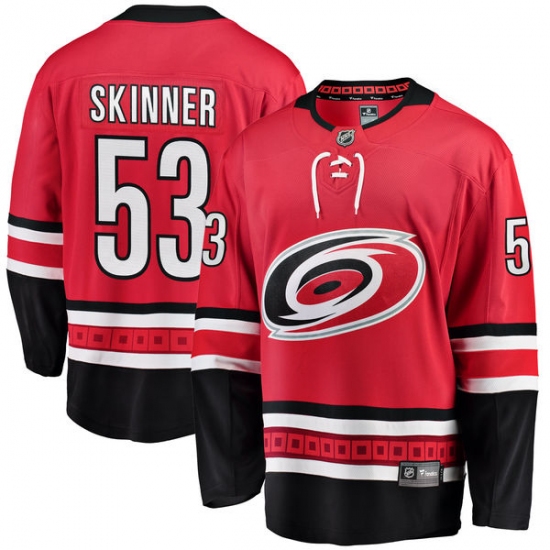 Youth Carolina Hurricanes #53 Jeff Skinner Fanatics Branded Red Home Breakaway NHL Jersey - Ujersey