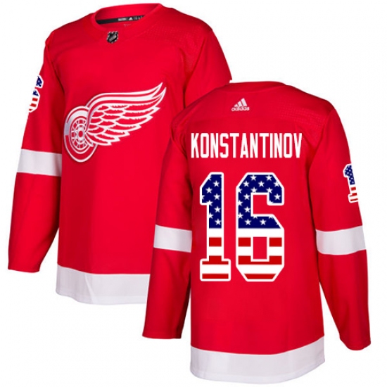 Youth Adidas Detroit Red Wings #16 Vladimir Konstantinov Authentic Red USA Flag Fashion NHL Jersey - Ujersey