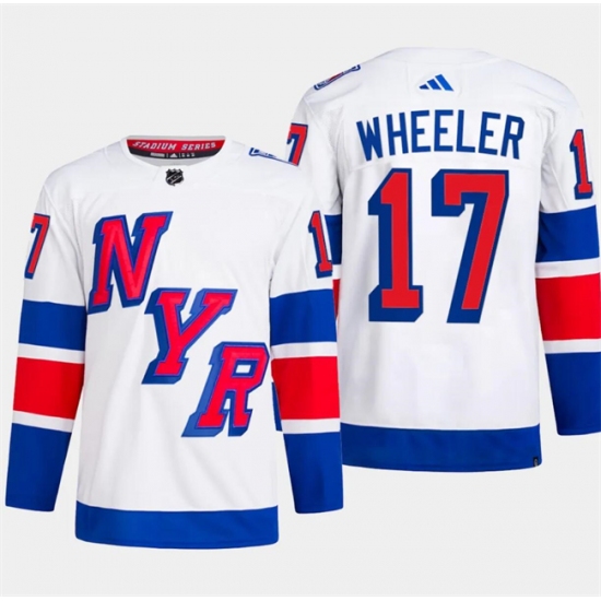 Men's New York Rangers #17 Blake Wheeler White 2024 Stadium Series Stitched Jersey - Ujersey