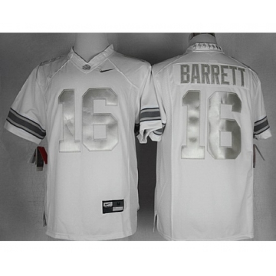 Ohio State Buckeyes 16 J.T. Barrett White (silver Number) College Football Jersey - Ujersey