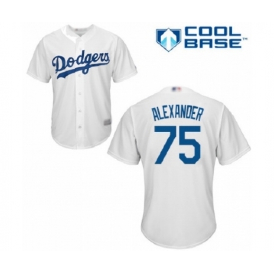 Youth Los Angeles Dodgers #75 Scott Alexander Authentic White Home Cool Base Baseball Player Jersey - Ujersey