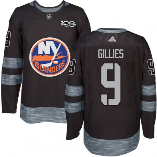 Men's Adidas New York Islanders #9 Clark Gillies Authentic Black 1917-2017 100th Anniversary NHL Jersey - Ujersey