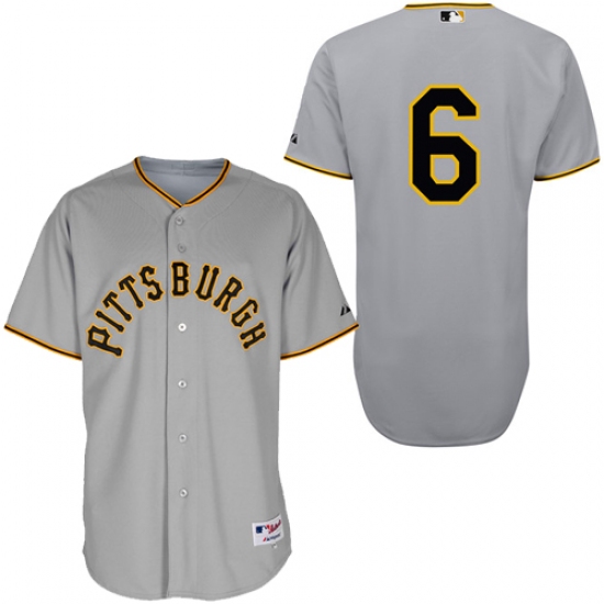 Men's Majestic Pittsburgh Pirates #6 Starling Marte Replica Grey 1953 Turn Back The Clock MLB Jersey