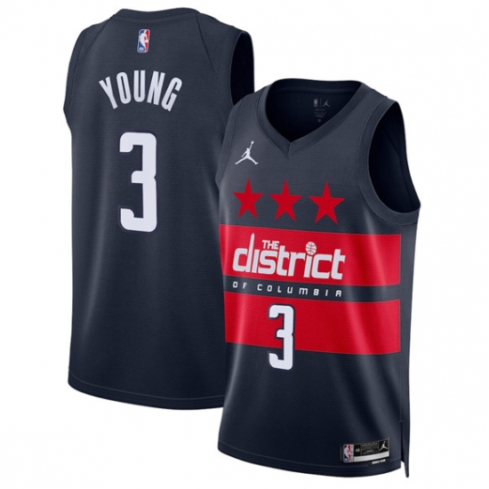 Men's Washington Wizards #33 Kyle Kuzma Navy 2024-25 Statement Edition Stitched Basketball Jersey - Ujersey