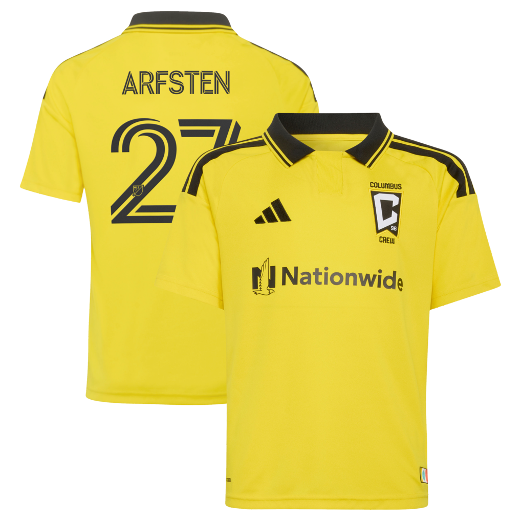 Youth Columbus Crew Maximilian Arfsten adidas Yellow 2026 The Crafted for Excellence Kit Replica Jersey - Ujersey