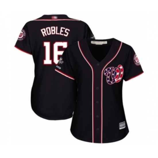 Women's Washington Nationals #16 Victor Robles Authentic Navy Blue Alternate 2 Cool Base 2019 World Series Champions Baseball Jersey - Ujersey
