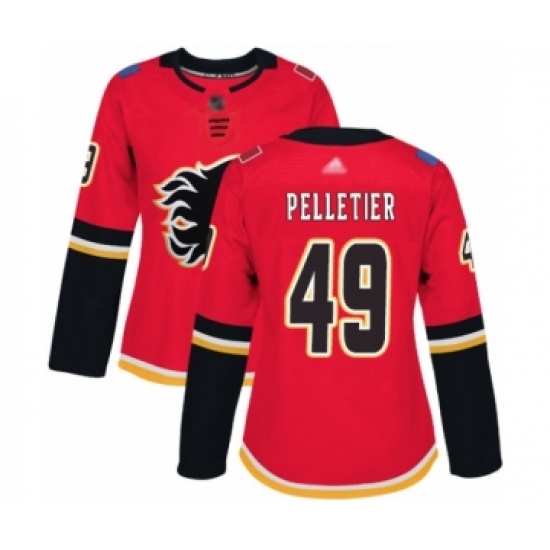 Women's Calgary Flames #49 Jakob Pelletier Authentic Red Home Hockey Jersey - Ujersey
