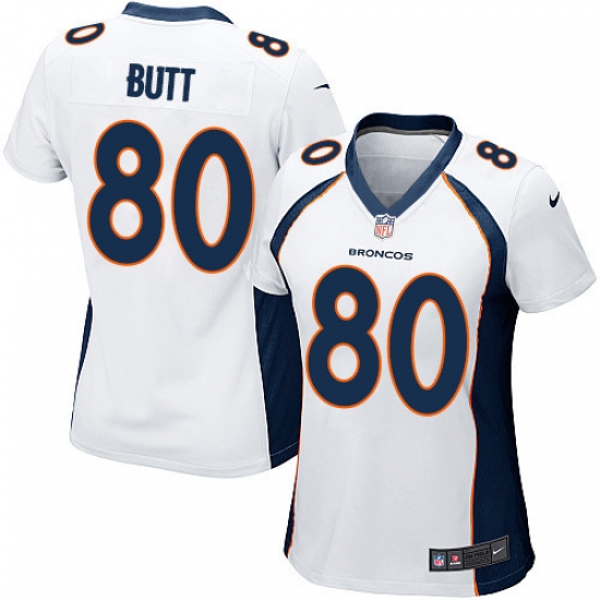 Women's Nike Denver Broncos #80 Jake Butt Game White NFL Jersey - Ujersey