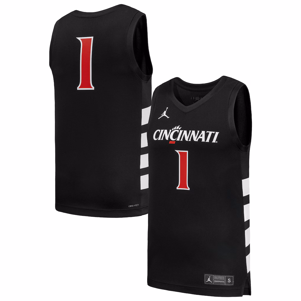 Men's Nike #1 Black Cincinnati Bearcats Replica Basketball Jersey - Ujersey NHL