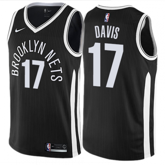 Youth Nike Brooklyn Nets #17 Ed Davis Swingman Black NBA Jersey - City Edition - Ujersey