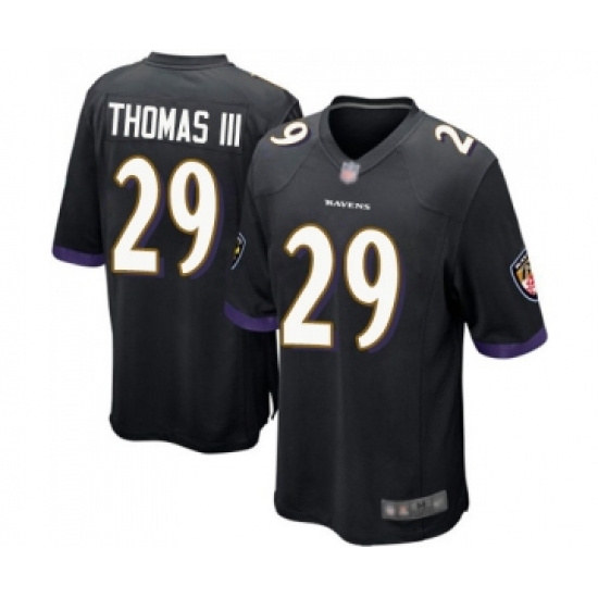 Men's Baltimore Ravens #29 Earl Thomas III Game Black Alternate Football Jersey - Ujersey