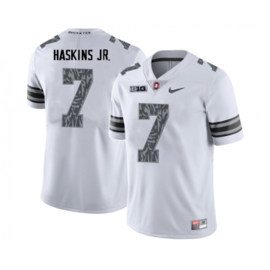 Ohio State Buckeyes 7 Dwayne Haskins White Shadow College Football Jersey - Ujersey
