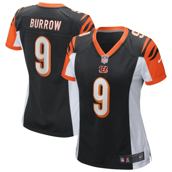 Women's Cincinnati Bengals #9 Joe Burrow Nike Black 2020 NFL Draft First Round Pick Game Jersey.webp - Ujersey