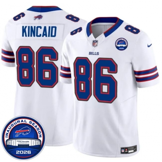 Men's Buffalo Bills #86 Dalton Kincaid White F.U.S.E. 2026 Inaugural Season at Highmark Stadium Football Stitched Jersey - Ujersey