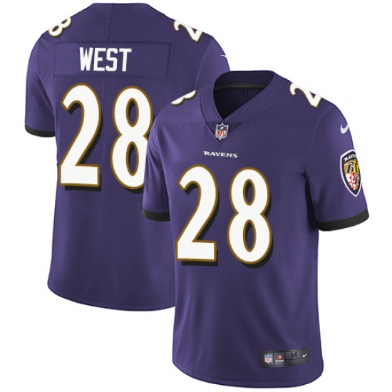 Youth Nike Baltimore Ravens #28 Terrance West Purple Team Color Vapor Untouchable Limited Player NFL Jersey - Ujersey