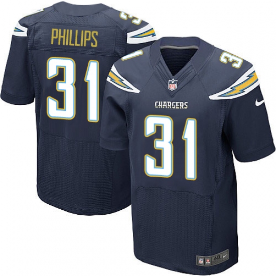 Men's Nike Los Angeles Chargers #31 Adrian Phillips Elite Navy Blue Team Color NFL Jersey - Ujersey