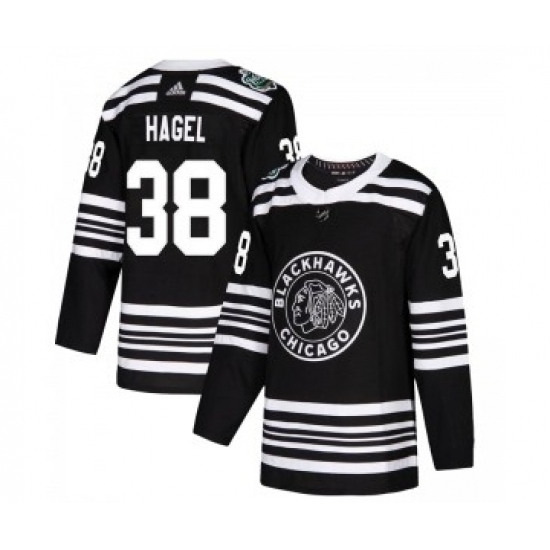 Men's Chicago Blackhawks #38 Brandon Hagel Adidas Authentic 2019 Winter Classic Black Jersey - Ujersey