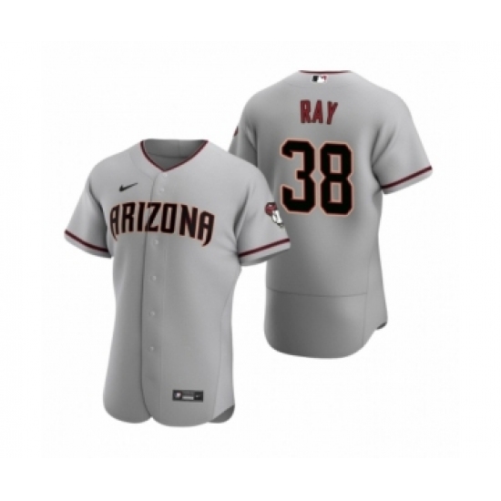 Men's Arizona Diamondbacks #38 Robbie Ray Nike Gray Authentic 2020 Road Jersey - Ujersey