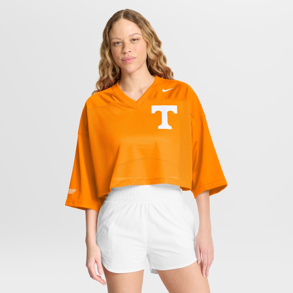 Women's Nike Tennessee Orange Tennessee Volunteers Cropped Mesh Dri-FIT Fashion Jersey - Ujersey