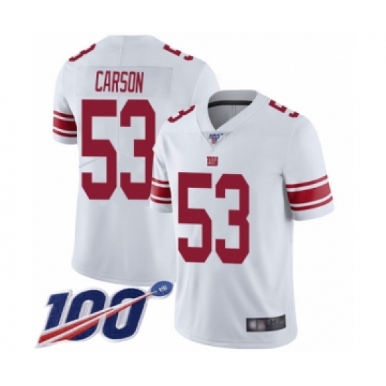 Men's New York Giants #53 Harry Carson White Vapor Untouchable Limited Player 100th Season Football Jersey - Ujersey