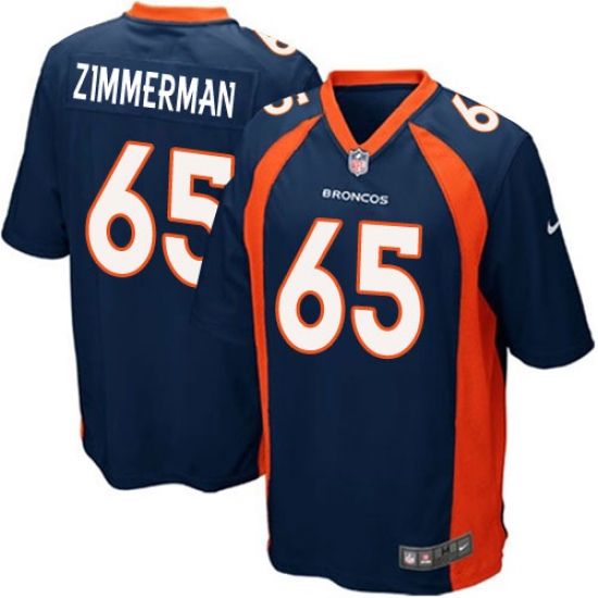 Men's Nike Denver Broncos #65 Gary Zimmerman Game Navy Blue Alternate NFL Jersey - Ujersey