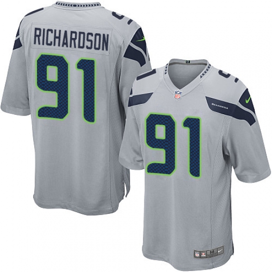 Men's Nike Seattle Seahawks #91 Sheldon Richardson Game Grey Alternate NFL Jersey - Ujersey