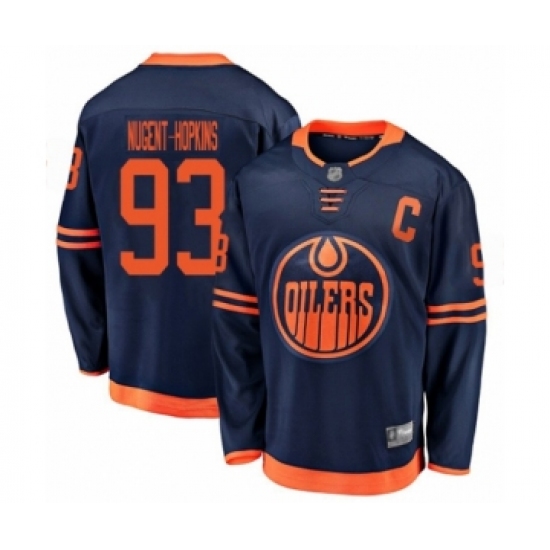 Youth Edmonton Oilers #93 Ryan Nugent-Hopkins Authentic Navy Blue Alternate Fanatics Branded Breakaway Hockey Jersey