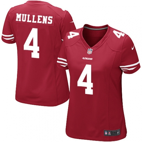 Women's Nike San Francisco 49ers #4 Nick Mullens Game Red Team Color NFL Jersey - Ujersey