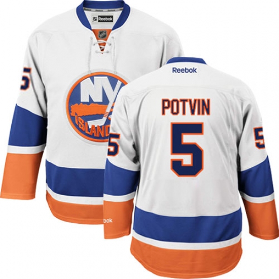Youth Reebok New York Islanders #5 Denis Potvin Authentic White Away NHL Jersey - Ujersey