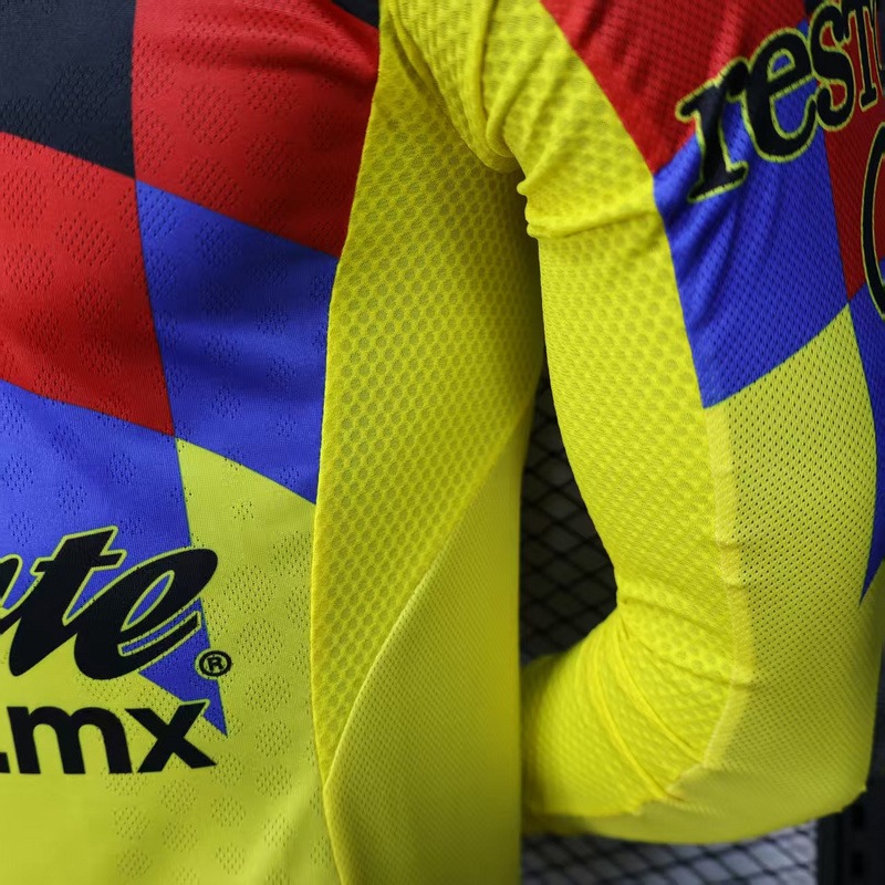 Club America Soccer Jersey Home Long Sleeve Shirt 2025/26 - Ujersey NHL