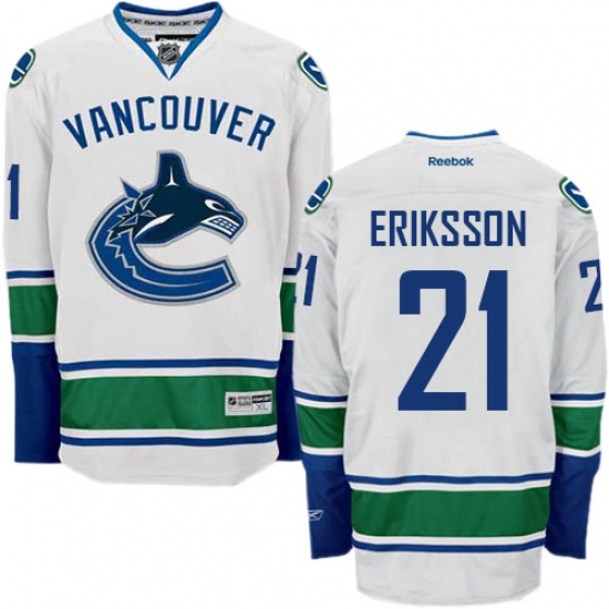 Men's Reebok Vancouver Canucks #21 Loui Eriksson Authentic White Away NHL Jersey - Ujersey